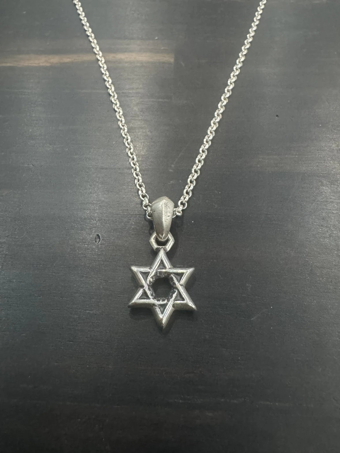 925 silver small hexagonal star overall necklace