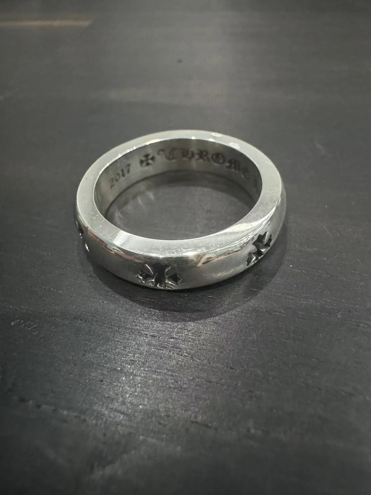 925 Sterling Silver Concave Cross Ring