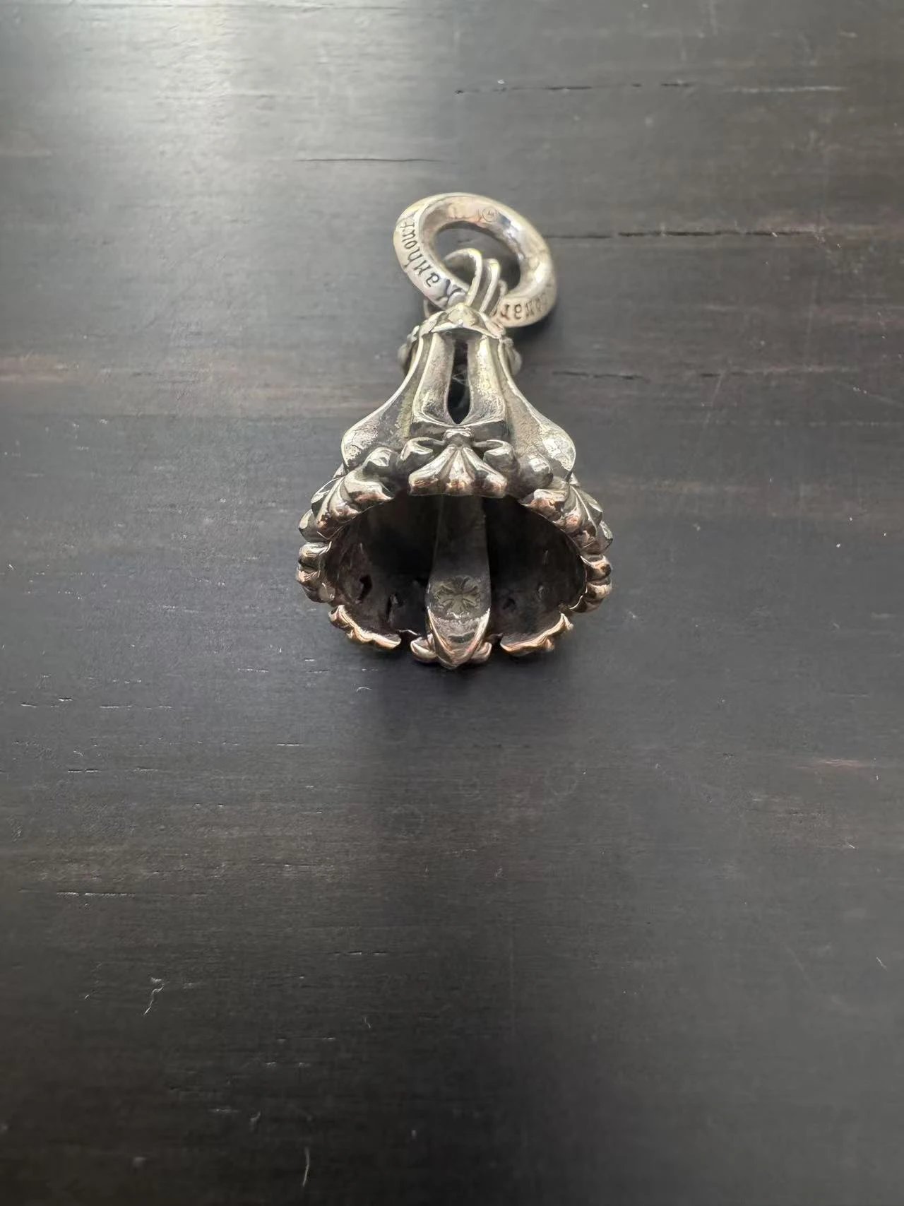 中号圣诞铃铛吊坠925纯银