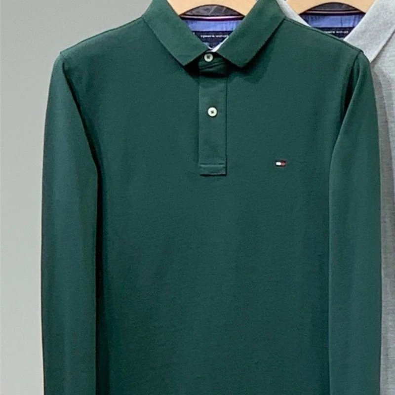 Long Sleeve Polo Green