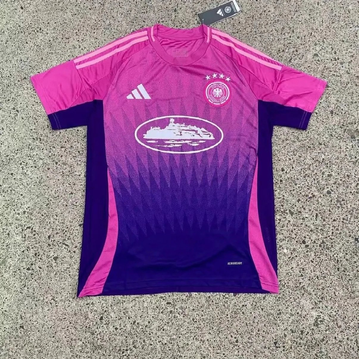 Stussy x Adidas Germany National Team Away Jersey Pink Purple