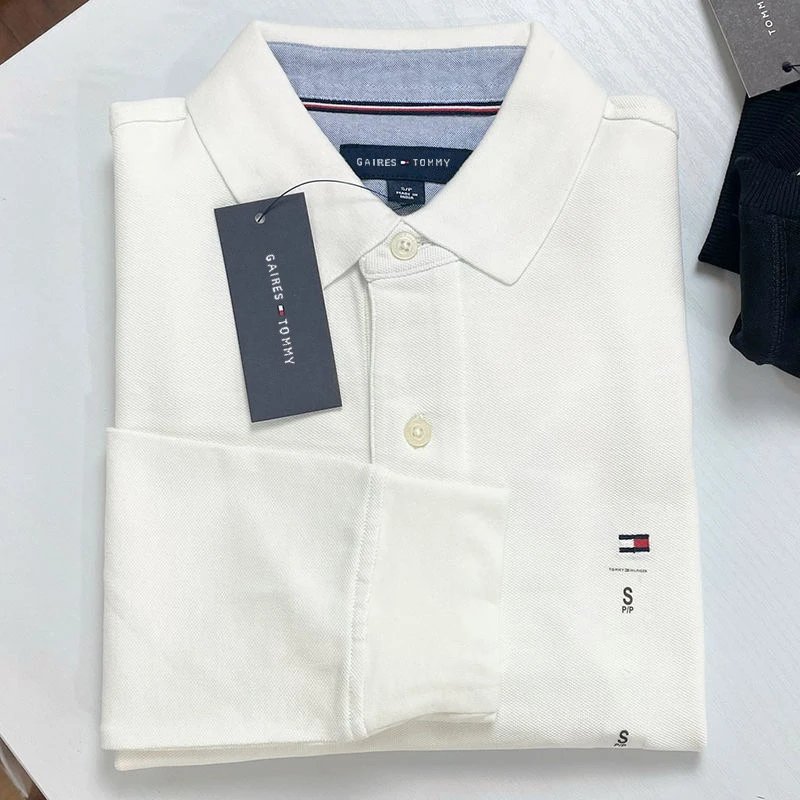 Long Sleeve Polo White