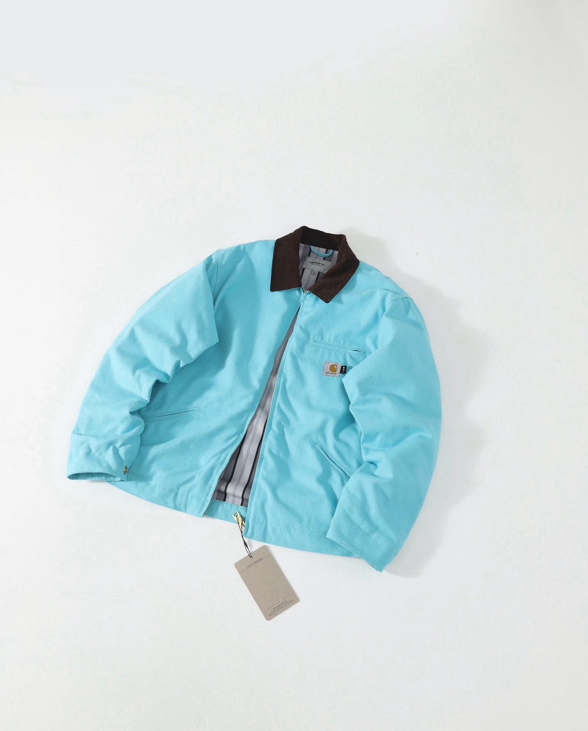 Carhartt Workwear Blue Jacket with Brown Collar - 265111