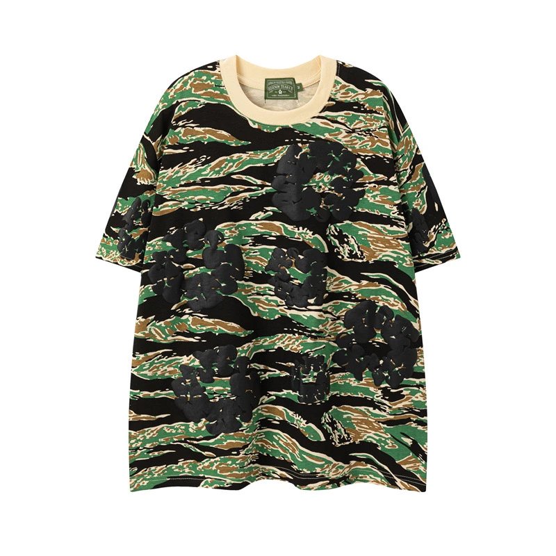 Short sleeved camouflage green
