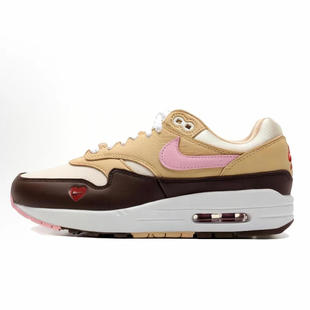 Nike Air Max 1 Play Comme des Garçons Pink Beige Brown Sneakers