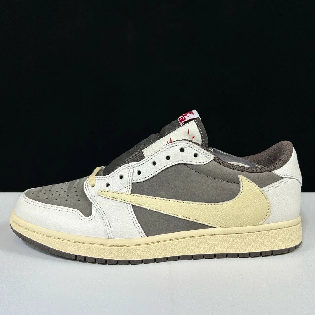 White brown inverted hook low top