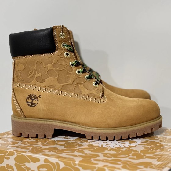 BAPE x Timberland Classic Yellow Boots - Guangdong Zhongshan Edition, High-Top 'Timberland' Style Durable Boots