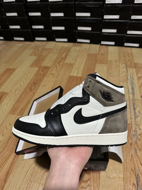 LJR version B product on sale Jordan 1 Dark Mocha GS AJ1 Black Mocha small hook up high top women's shoes on special offer, non refundable