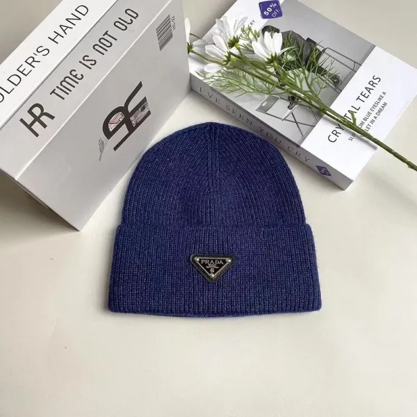 Prada Re-Nylon Beanie Navy Blue Knit Hat - 1