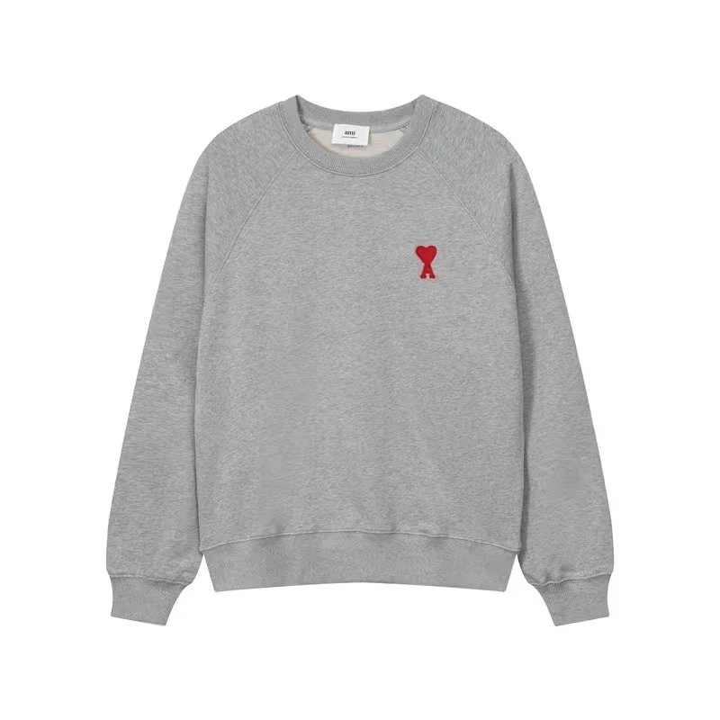 Sweatshirt Round Neck Flower Gray