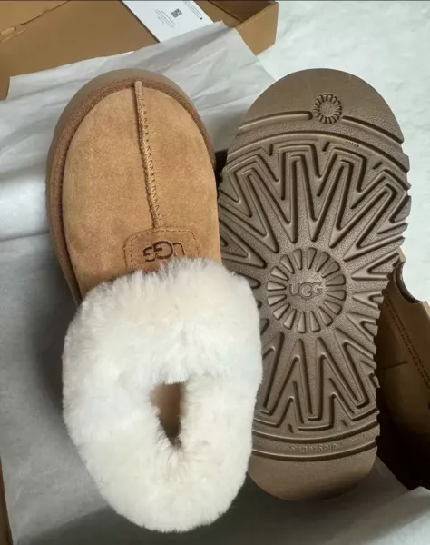 UGG Tasman Chocolate Brown Suede Slippers - 20