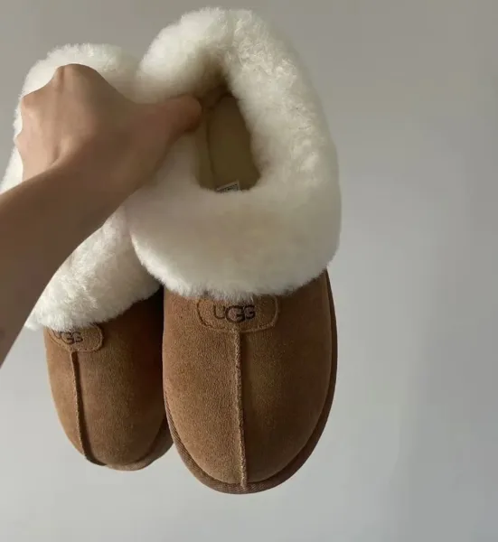 UGG Tasman Chocolate Brown Suede Slippers - 17