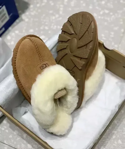 UGG Tasman Chocolate Brown Suede Slippers - 18