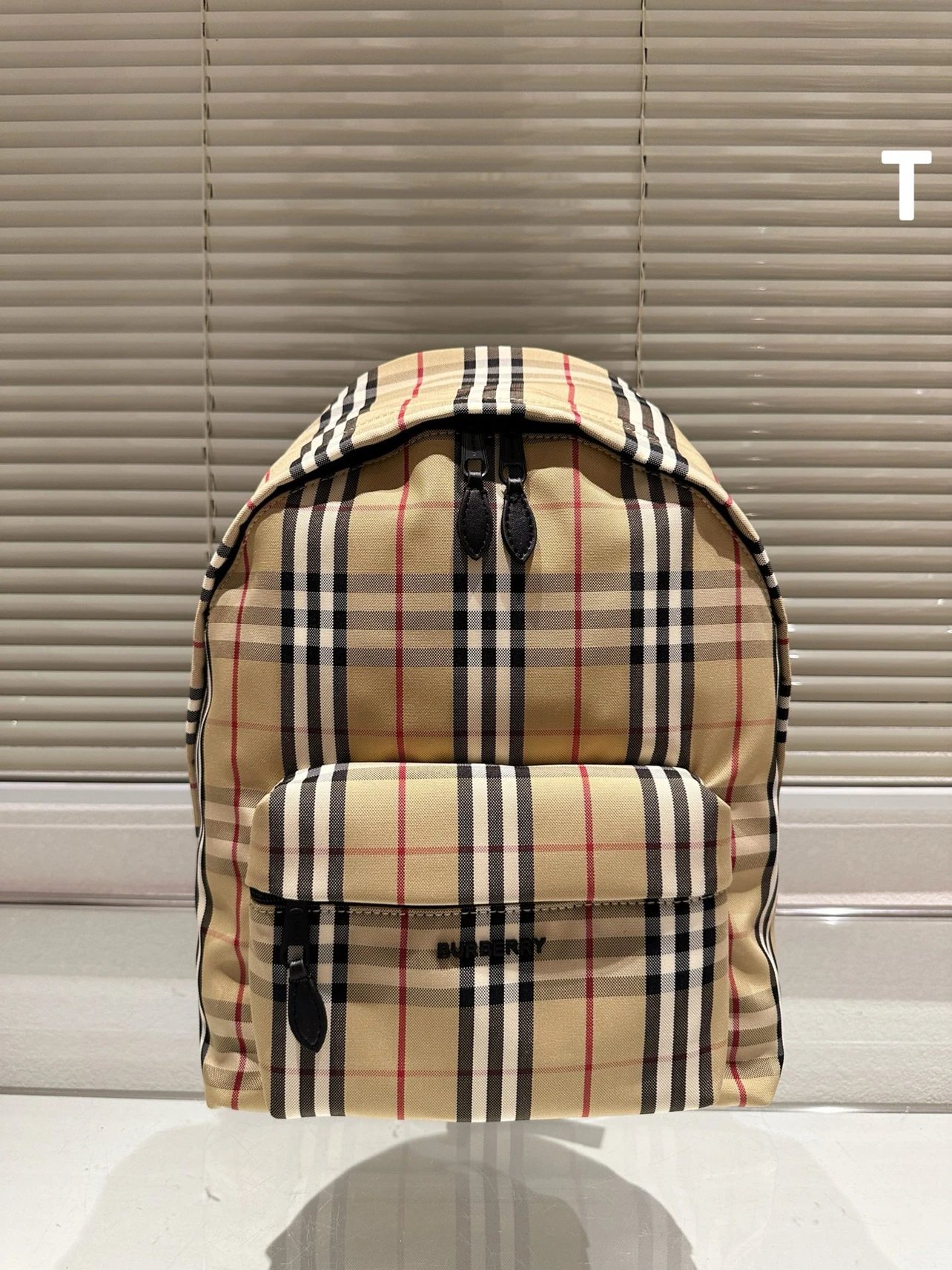 Burberry Beige Plaid Backpack