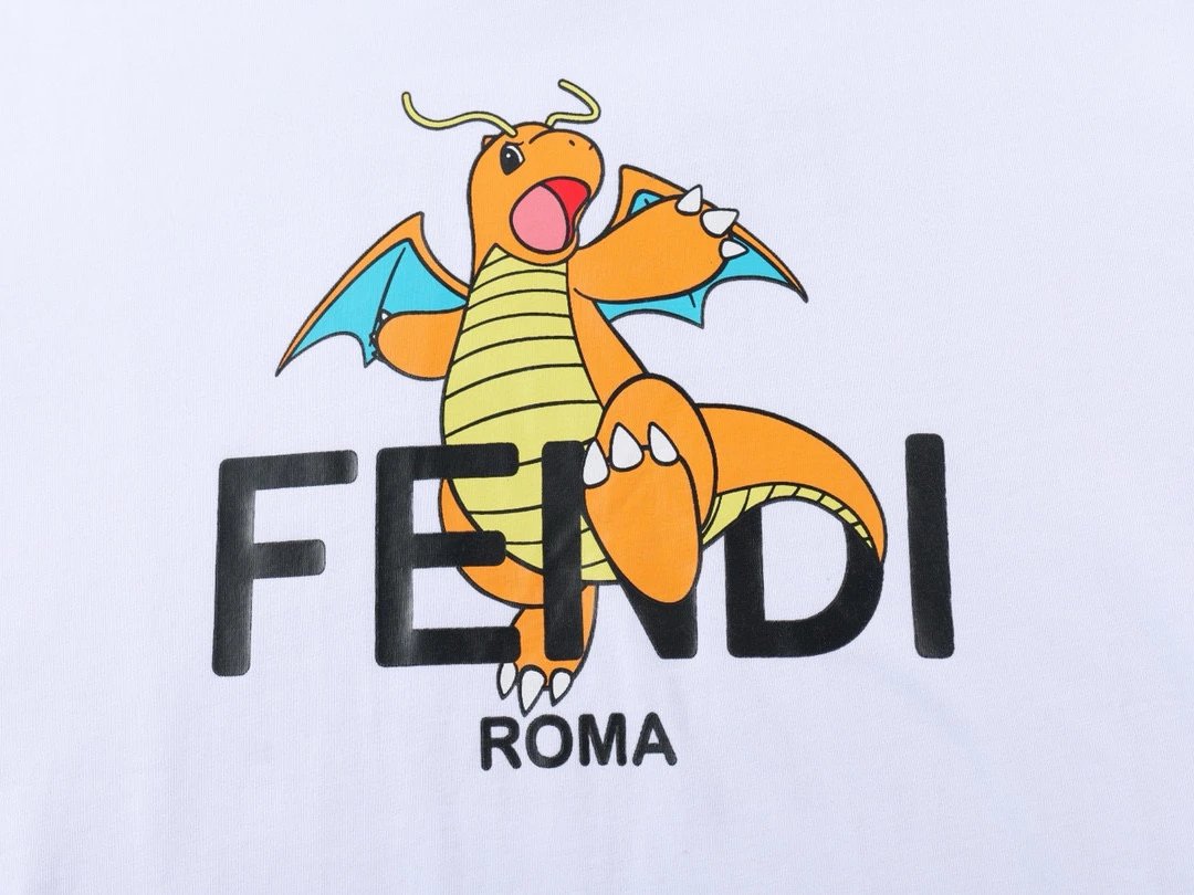 Fendi x Pokémon Charizard Graphic T-Shirt White - 14