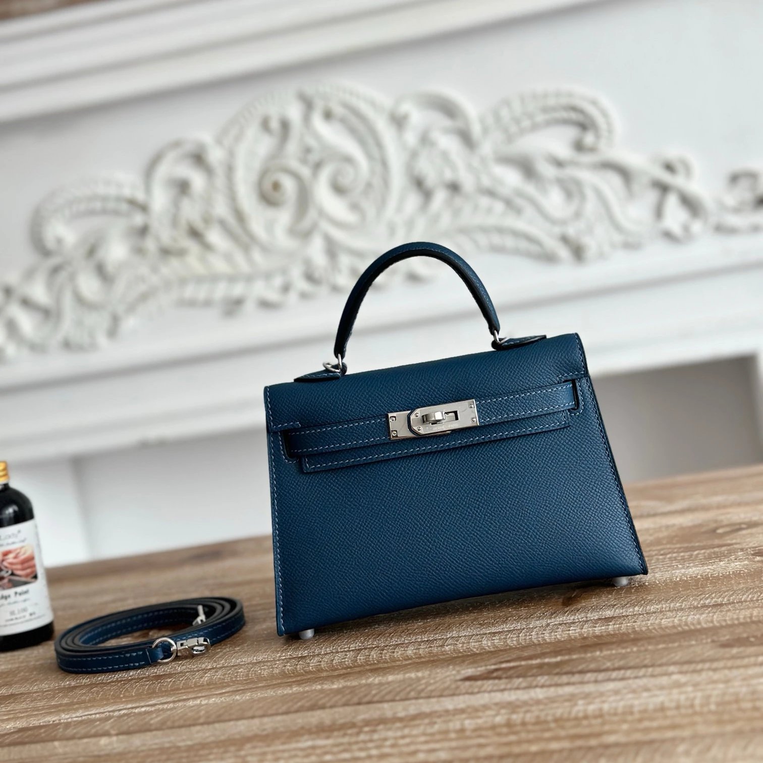 Hermès Mini Kelly II Black Epsom Leather with Silver Hardware