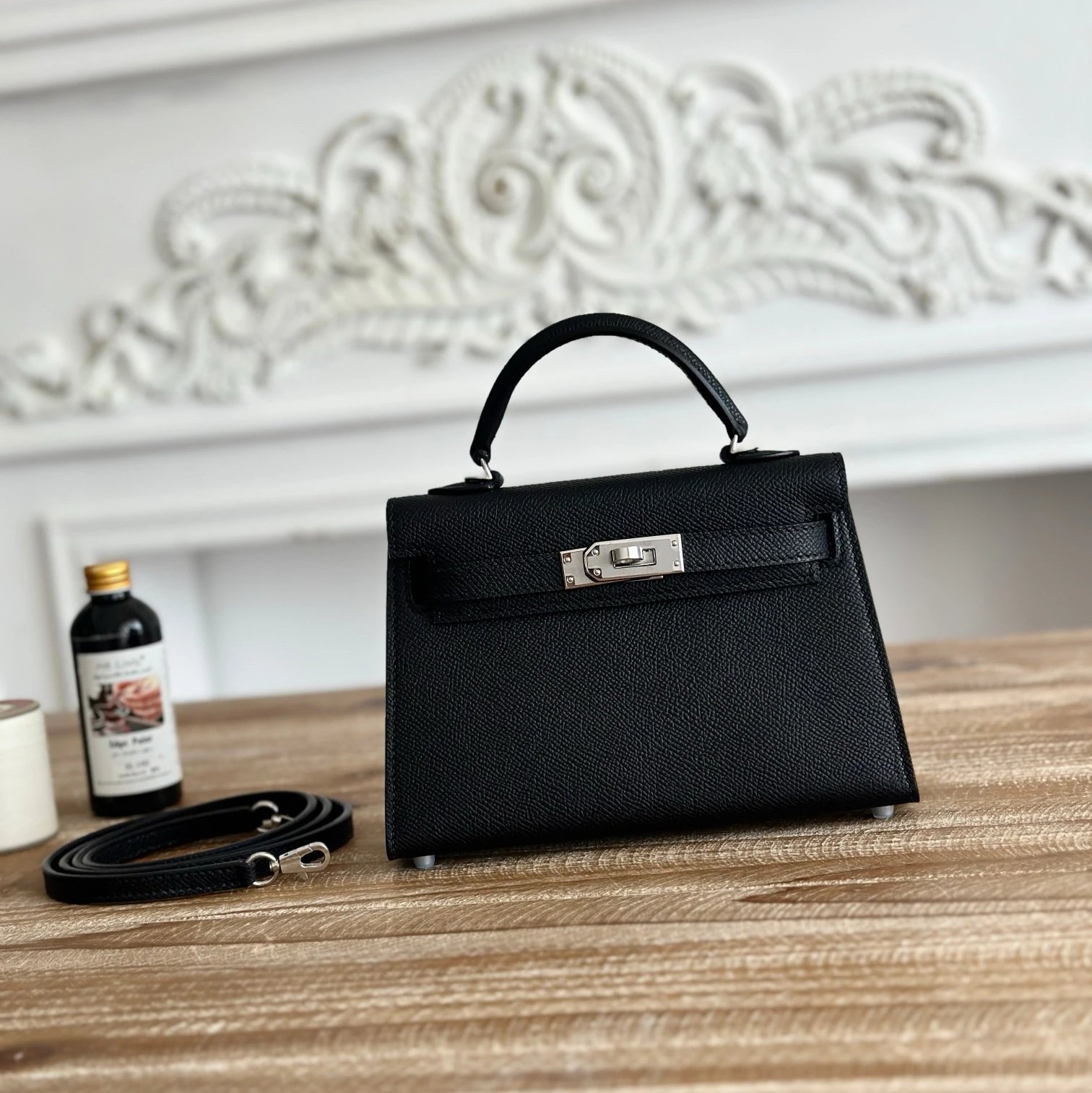 Hermès Mini Kelly II Black Epsom Leather with Silver Hardware