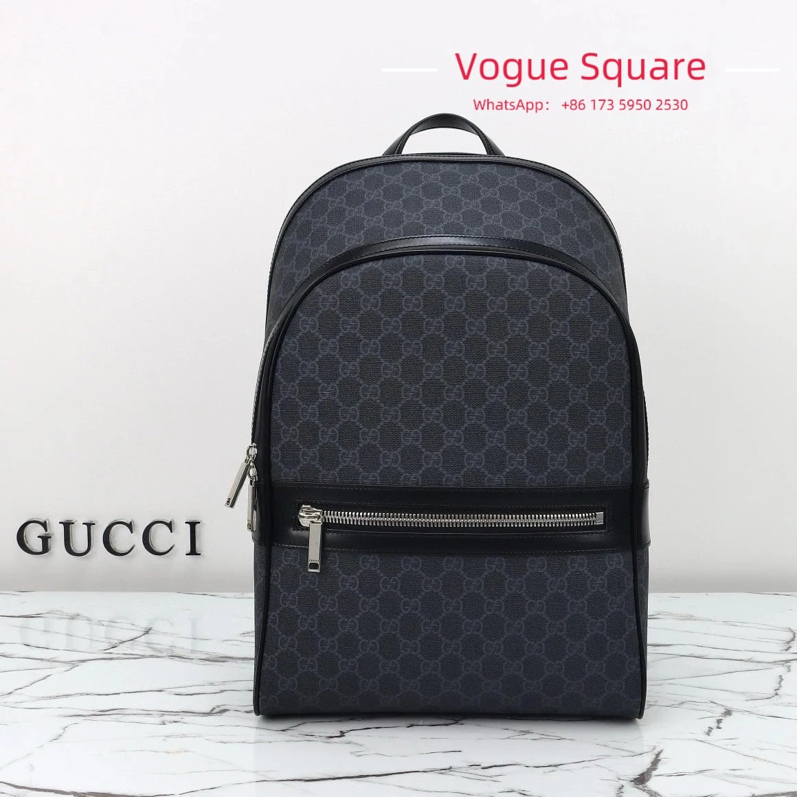 Gucci Black Monogram Backpack