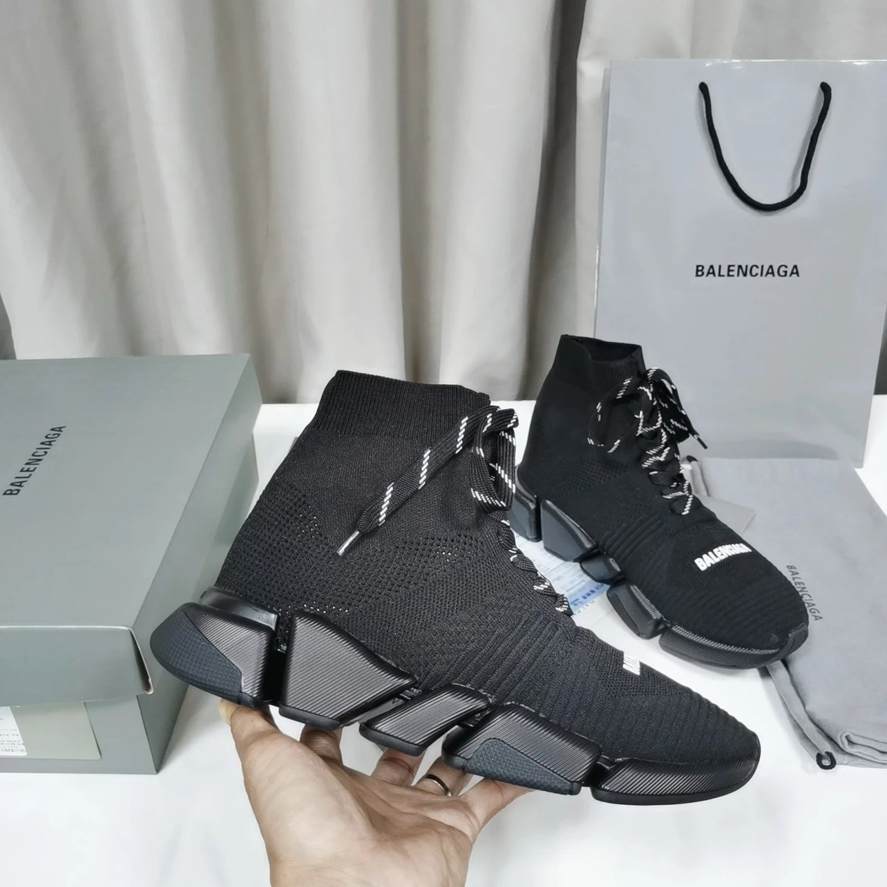 Balenciaga Black High-Top Sneakers