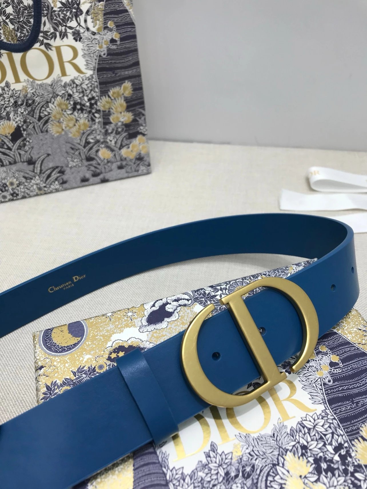 Dior CD Belt in Gray with Gold-Tone Buckle - 10