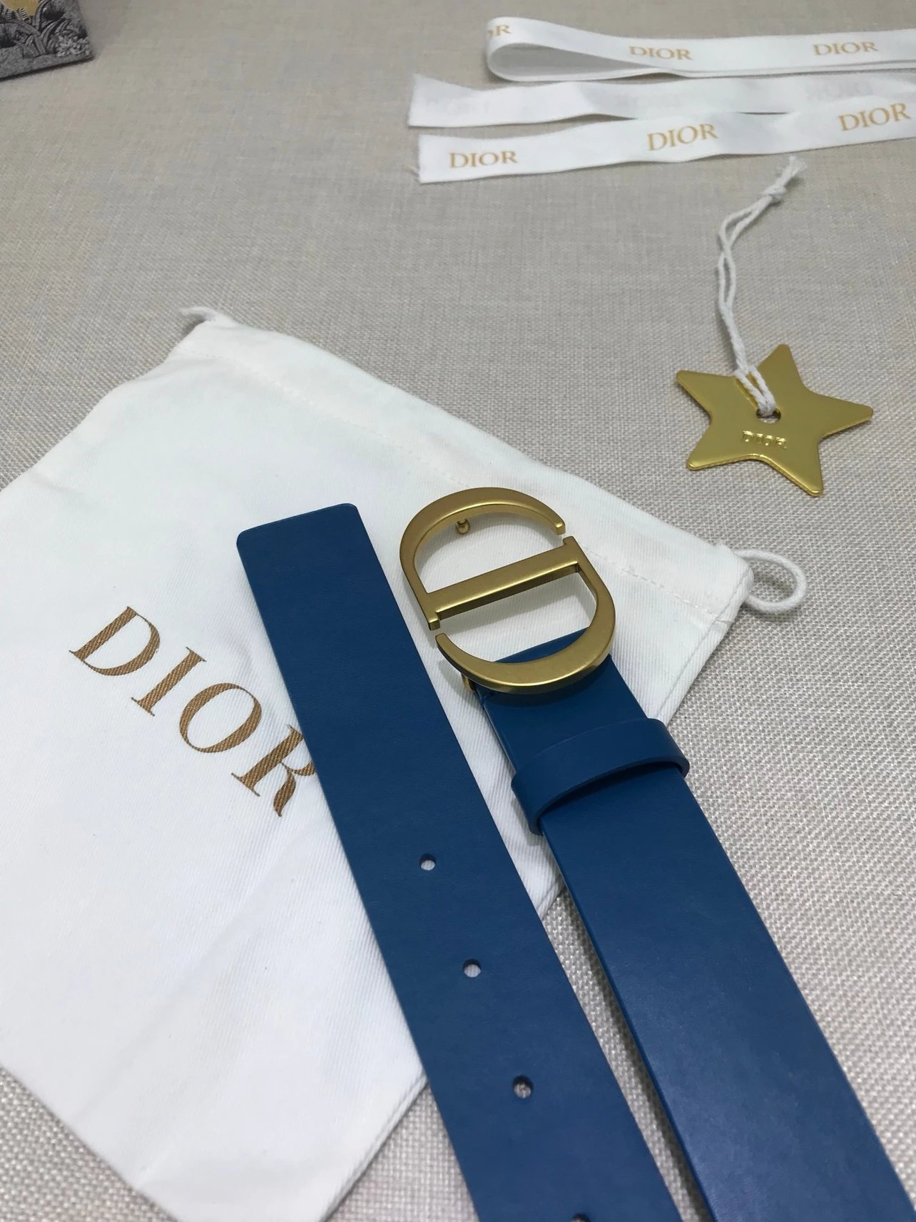 Dior CD Belt in Gray with Gold-Tone Buckle - 13