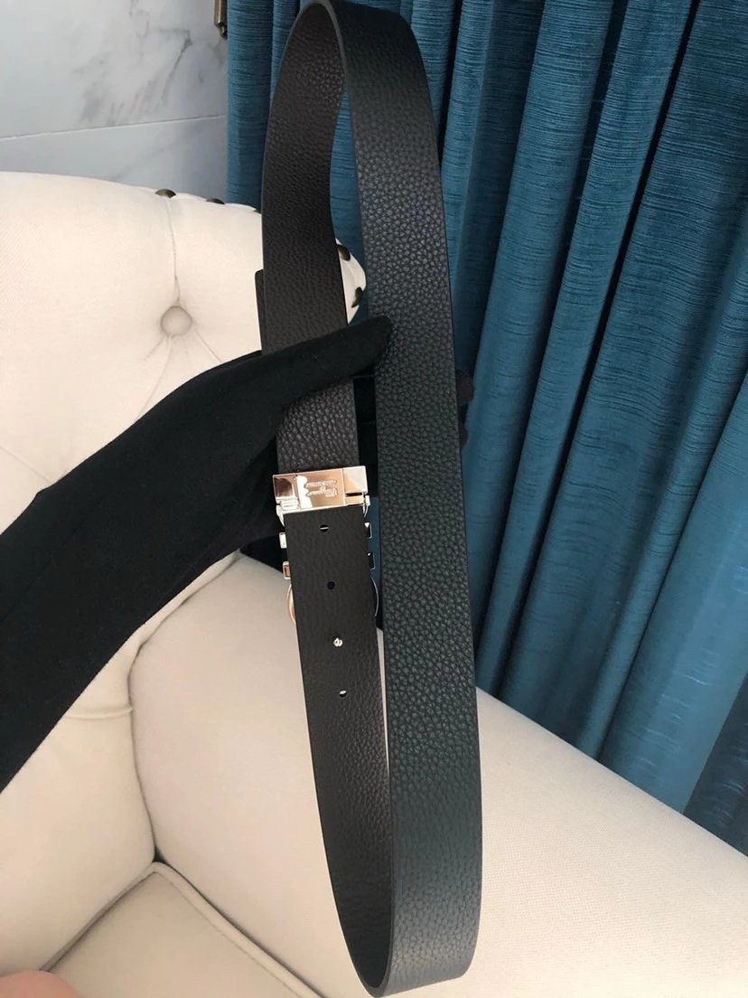 Salvatore Ferragamo Gancini Embossed Leather Belt Gray - 26