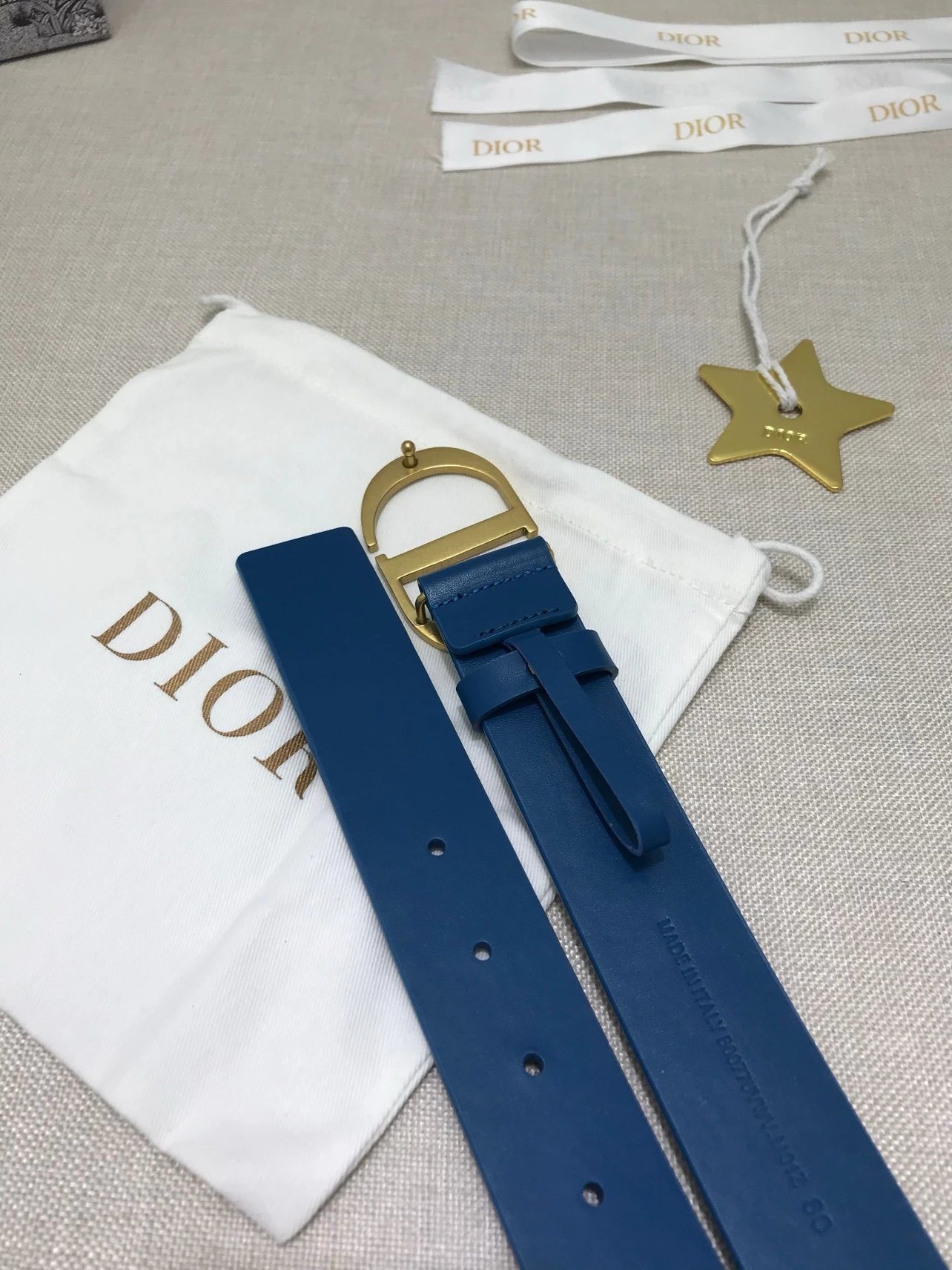 Dior CD Belt in Gray with Gold-Tone Buckle - 14