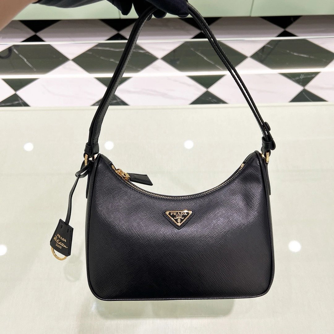 Prada Black Saffiano Leather Shoulder Bag