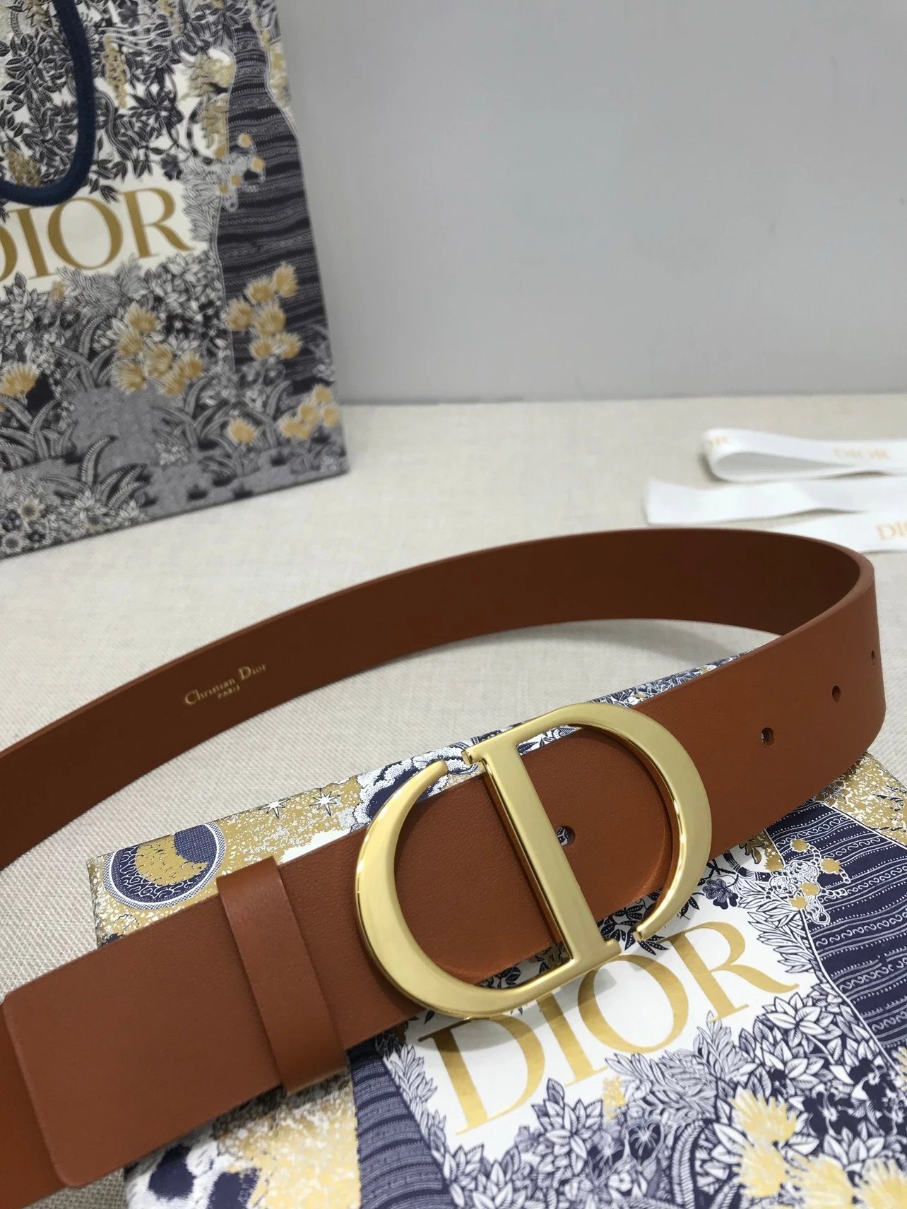 Dior CD Belt in Gray with Gold-Tone Buckle - 20