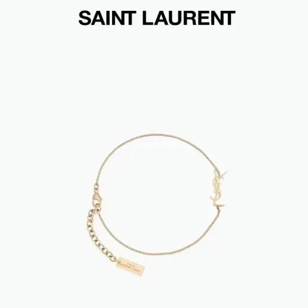 Saint Laurent YSL Monogram Bracelet Gold Tone Jewelry - 1