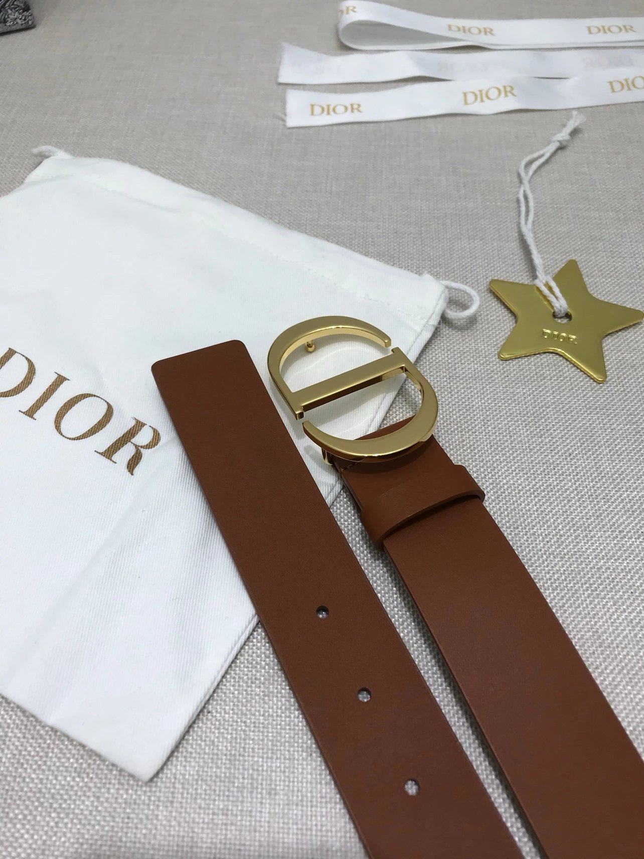 Dior CD Belt in Gray with Gold-Tone Buckle - 23