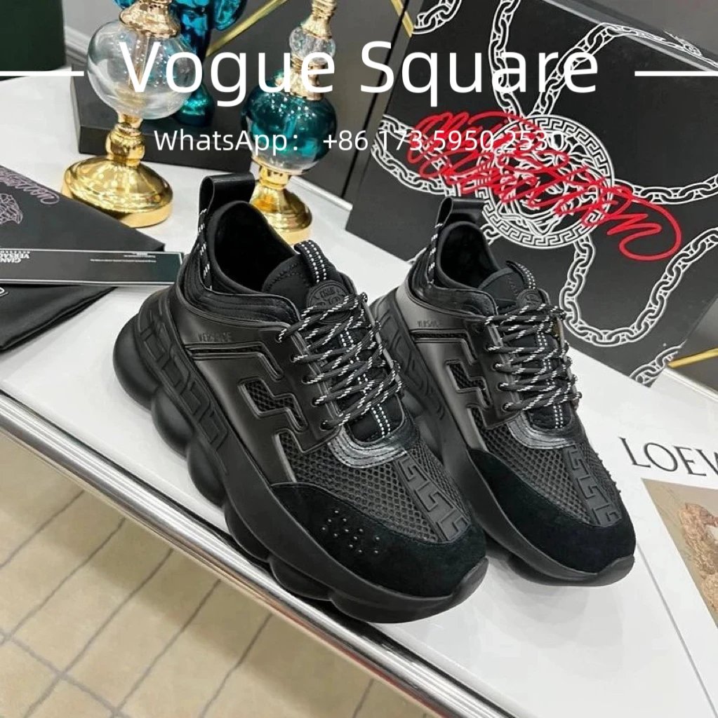 Versace Chain Reaction Black Chunky Sneakers