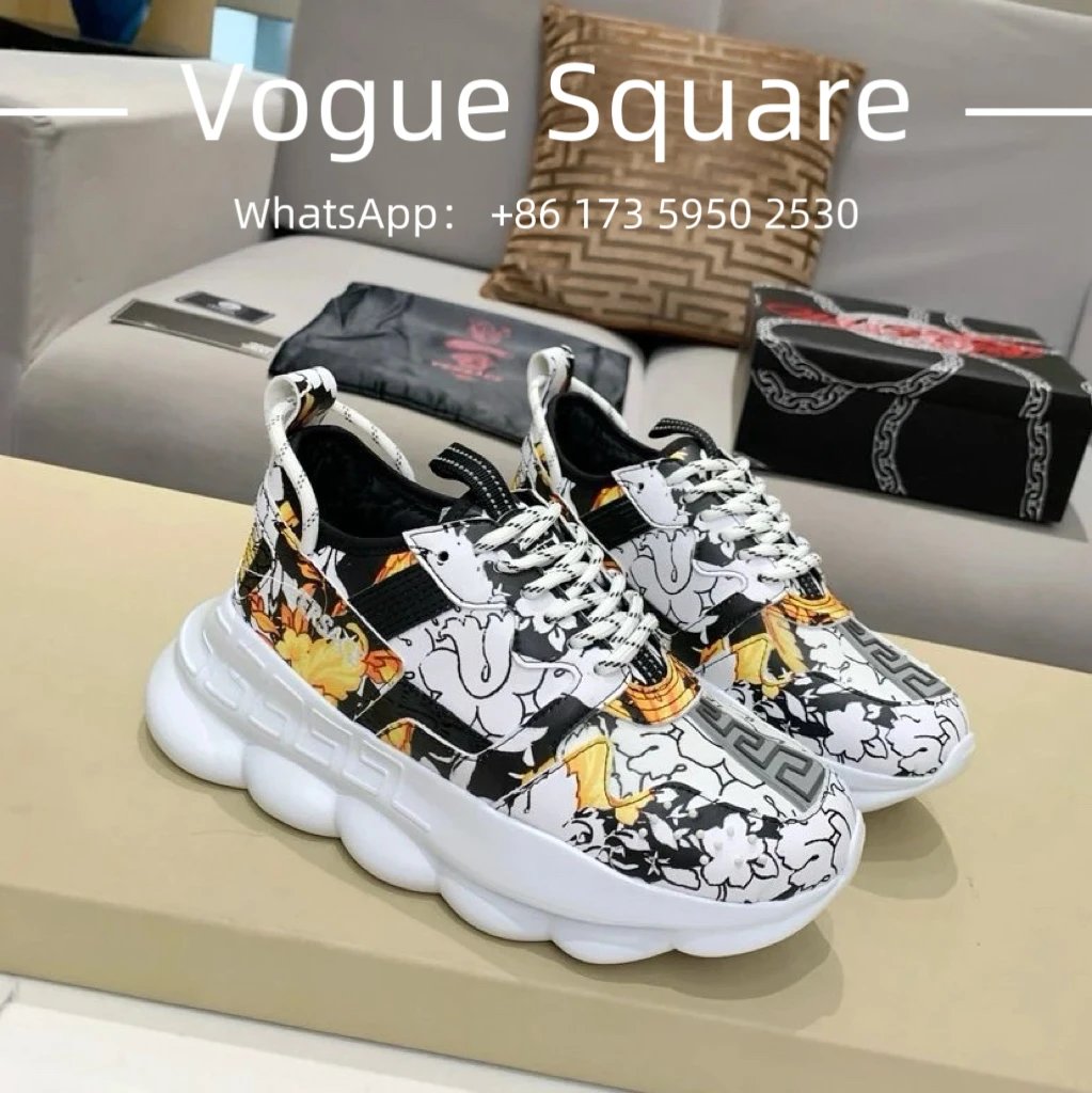 Versace Chain Reaction Floral Print Chunky Sneakers