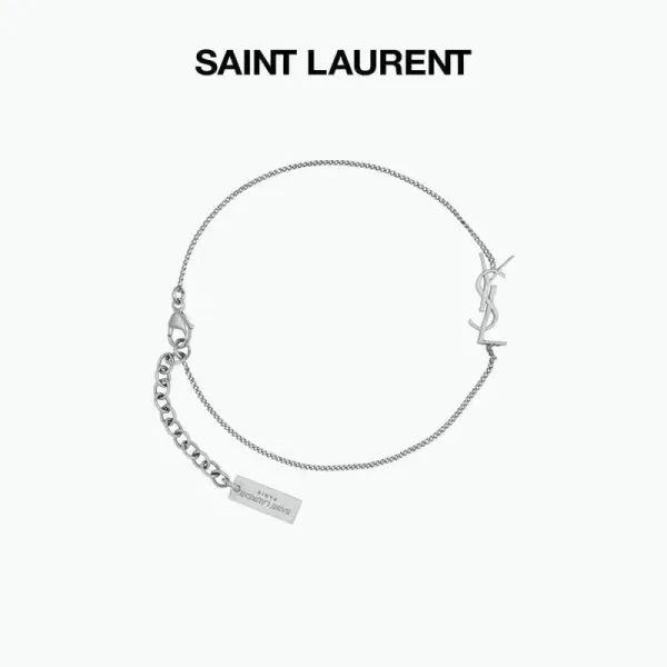 Saint Laurent YSL Monogram Bracelet Gold Tone Jewelry - 3