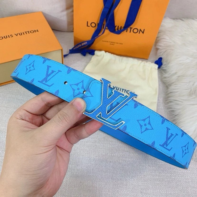 Louis Vuitton LV Initiales Belt Monogram Blue