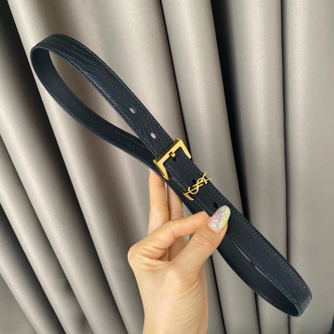 YSL Monogram Leather Belt