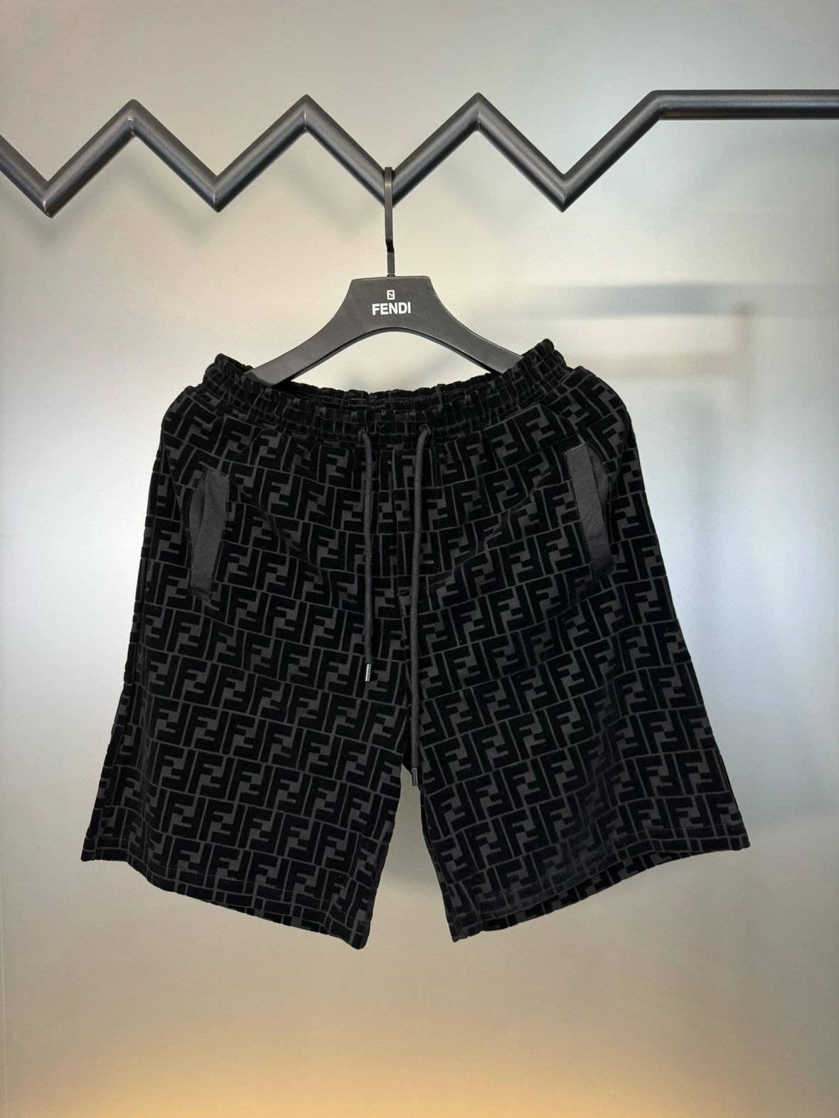 Fendi FF Logo Velvet Shorts