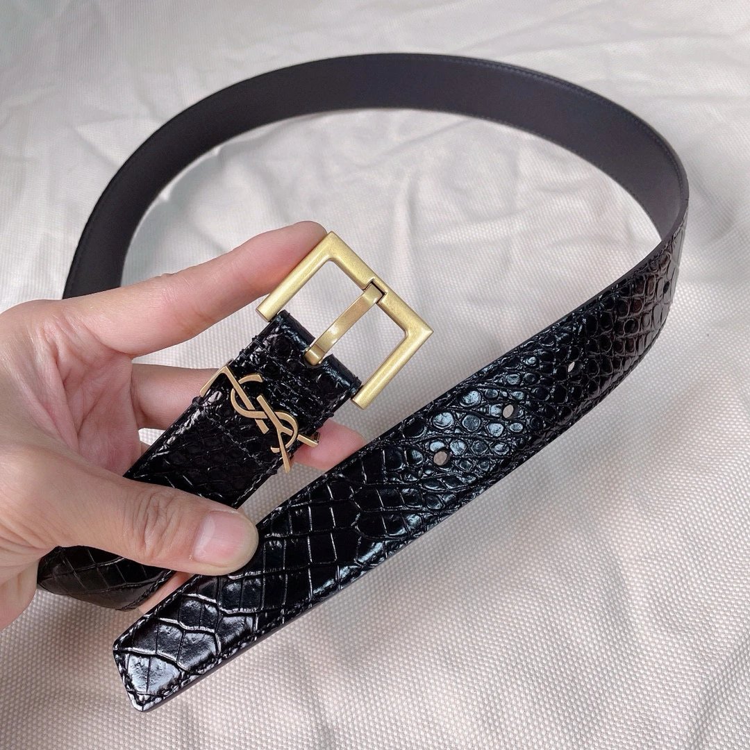 YSL Monogram Crocodile-Embosse