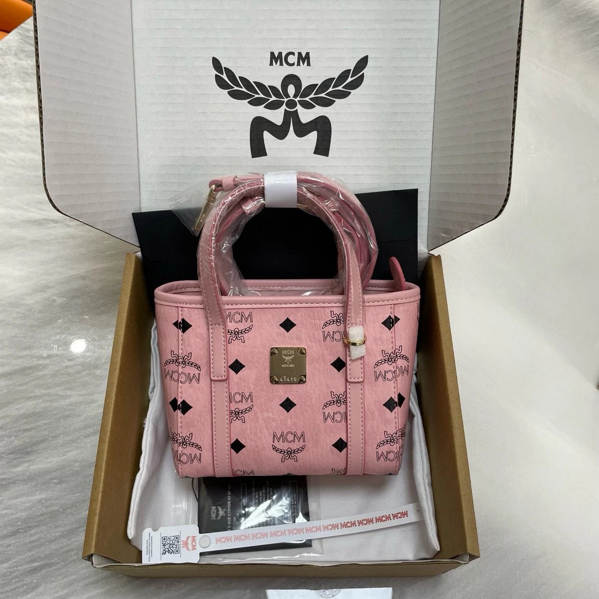 MCM Visetos Mini Tote Bag