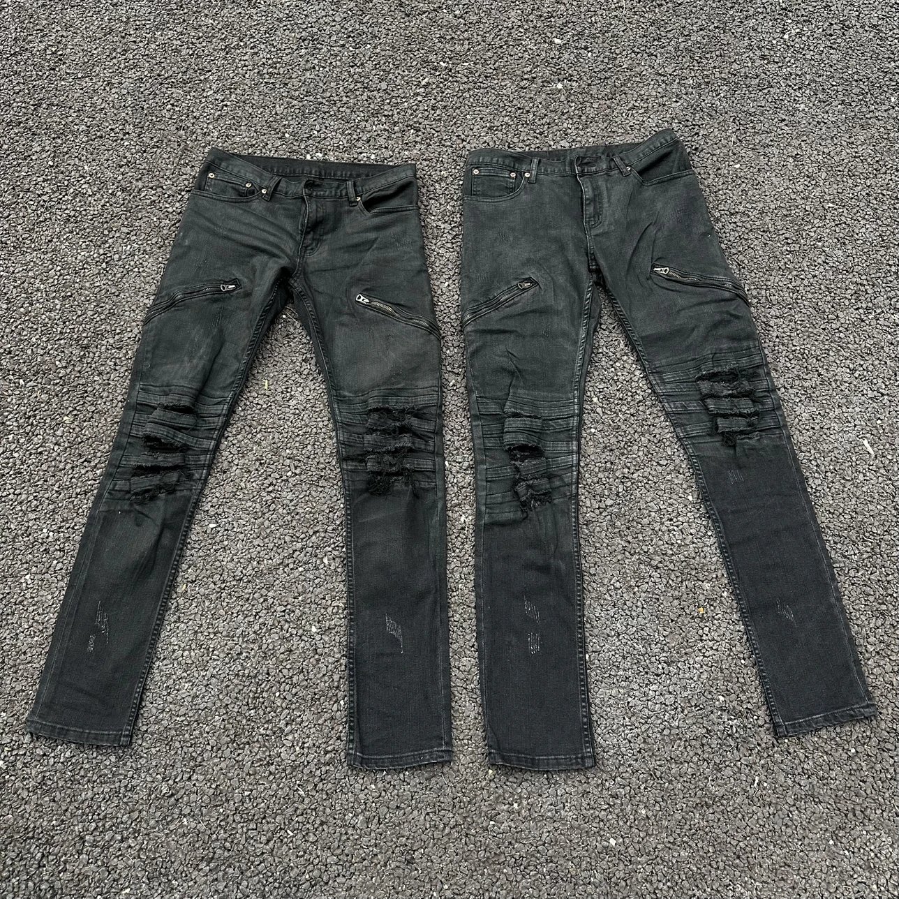L.G.B Distressed Coated Biker Pants In Stock