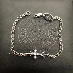 thumbnail for CH sterling silver sword cross flower retro bracelet