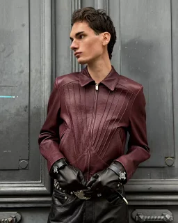 thumbnail for ERD24fw Wine Red Violator Leather Jacket Final Payment (No orders without deposit will not be shipped).