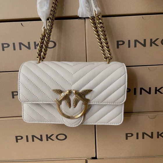Original box packaging special selection Pinko original single, sheepskin swallow bag