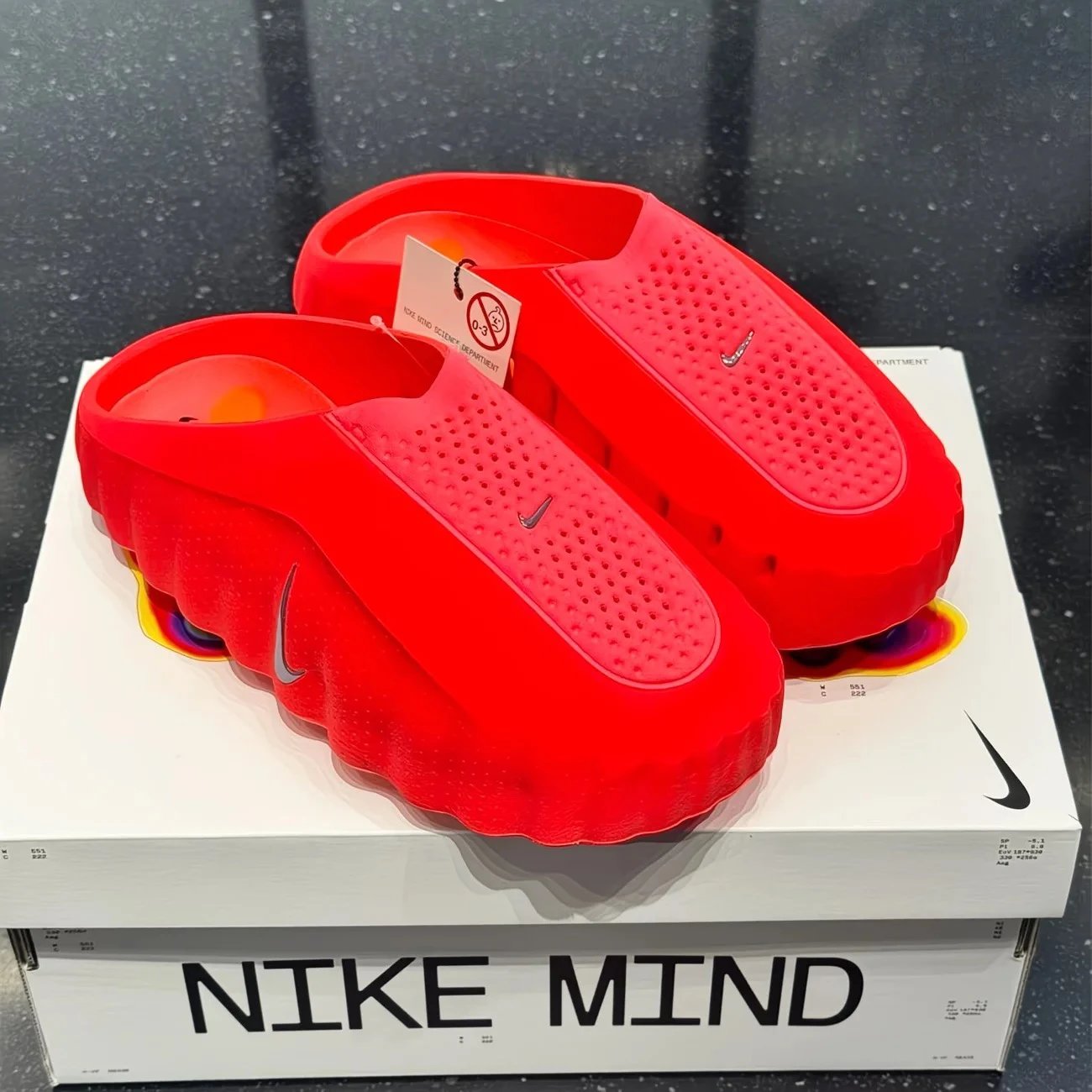 Red Nike Mind 001 Slip-On Shoes