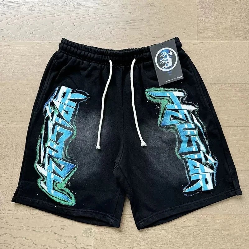 Hellstar Sweat Shorts Washed Loose Black