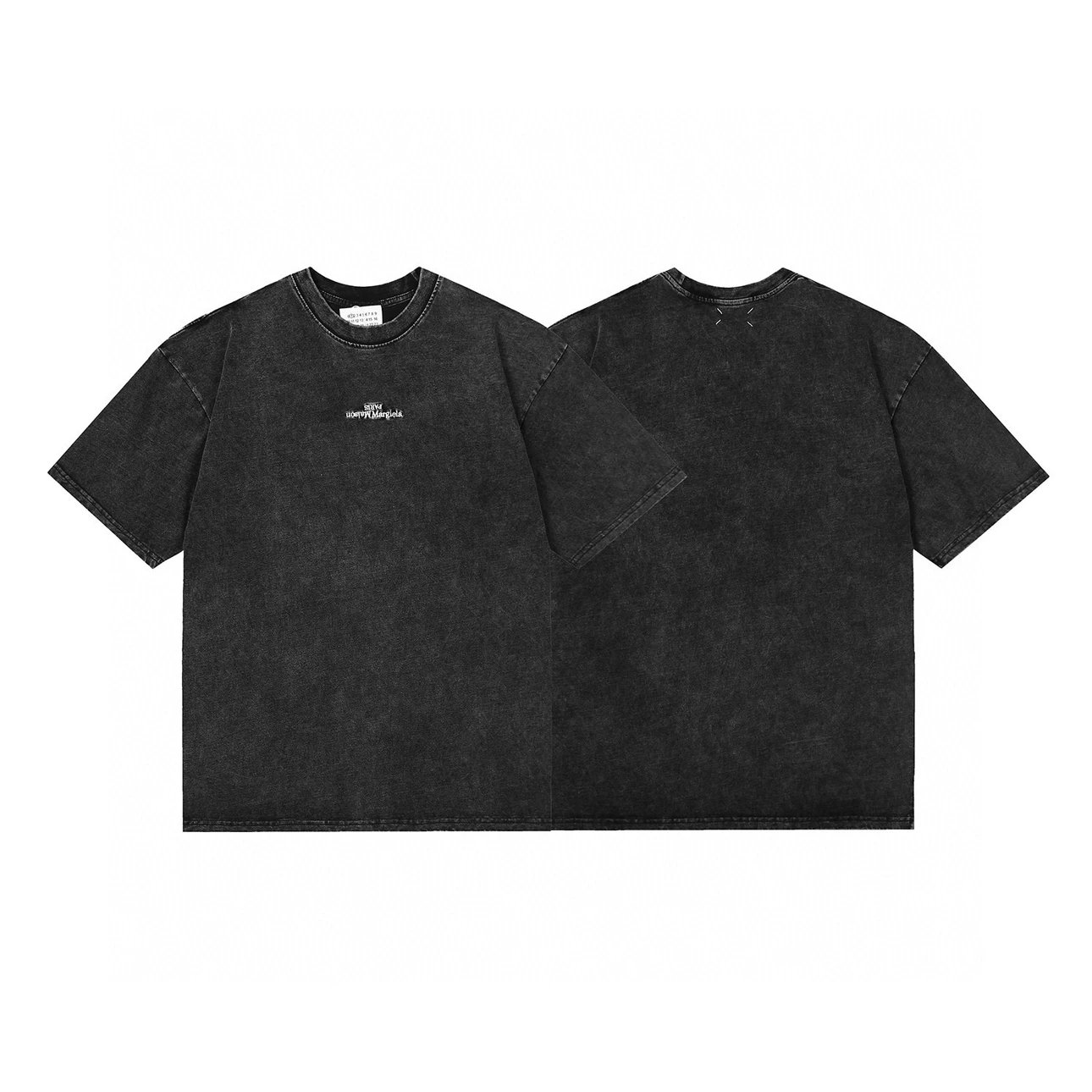 Item Thumbnail for mm6 four corners inverted embroidered logo washed distressed short sleeves