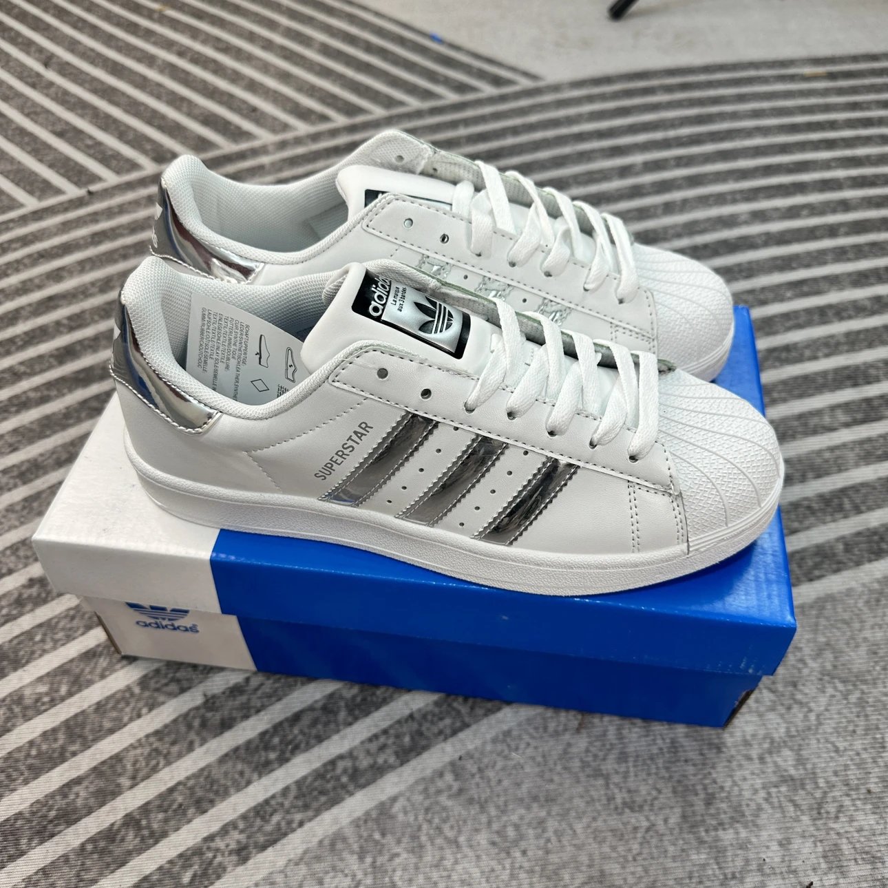Adidas Originals Superstar White Silver Metallic Sneakers