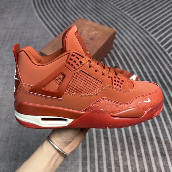 Cost effective version Nigel Sylvester x Jordan Air Jordan 4 OG "Brick by Brick" BIKE low cut AJ4 co branded red brick color brown red