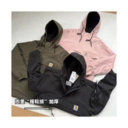 thumbnail for 🚩 Double 11 Welfare [Warm Polar Fleece Inside] Original Quality Car Classic Square Label Half-Zipper Hood Polar Fleece Thickened Windproof and Water-Repellent Jacket Jacket Same style for men and women