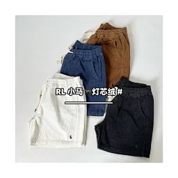 thumbnail for 🐎 Take the retro tone [running volume welfare] original quality RL pony classic embroidered Logo corduroy shorts Comfortable and breathable unisex